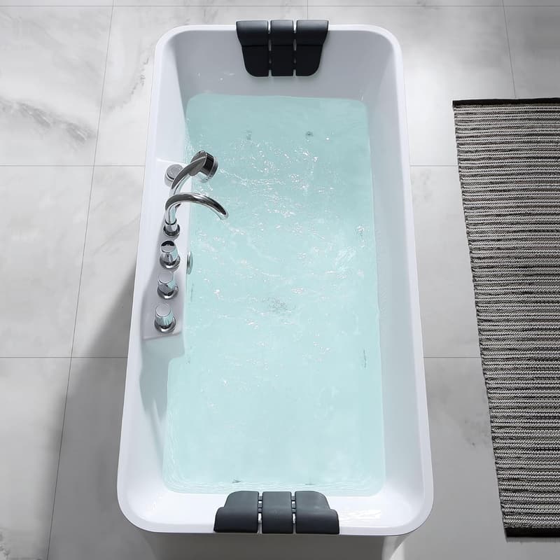 Whirlpool Bathtub with 8 Adjustable Jets - 67-Inch Freestanding
