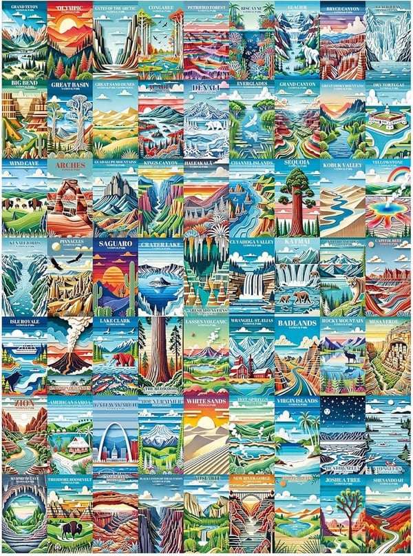 National Park Jigsaw Puzzle - 1000 Pieces for Dog Lovers