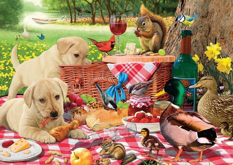 Picnic Raiders Large Piece Jigsaw Puzzle for Adults