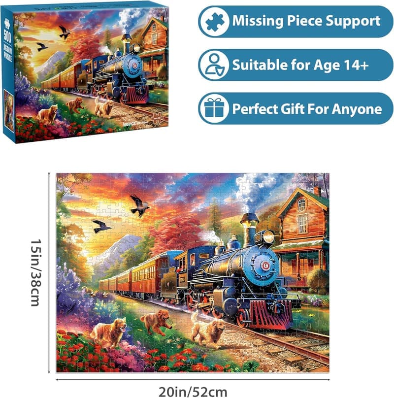 Dog-Themed 500-Piece Jigsaw Puzzle for Adults
