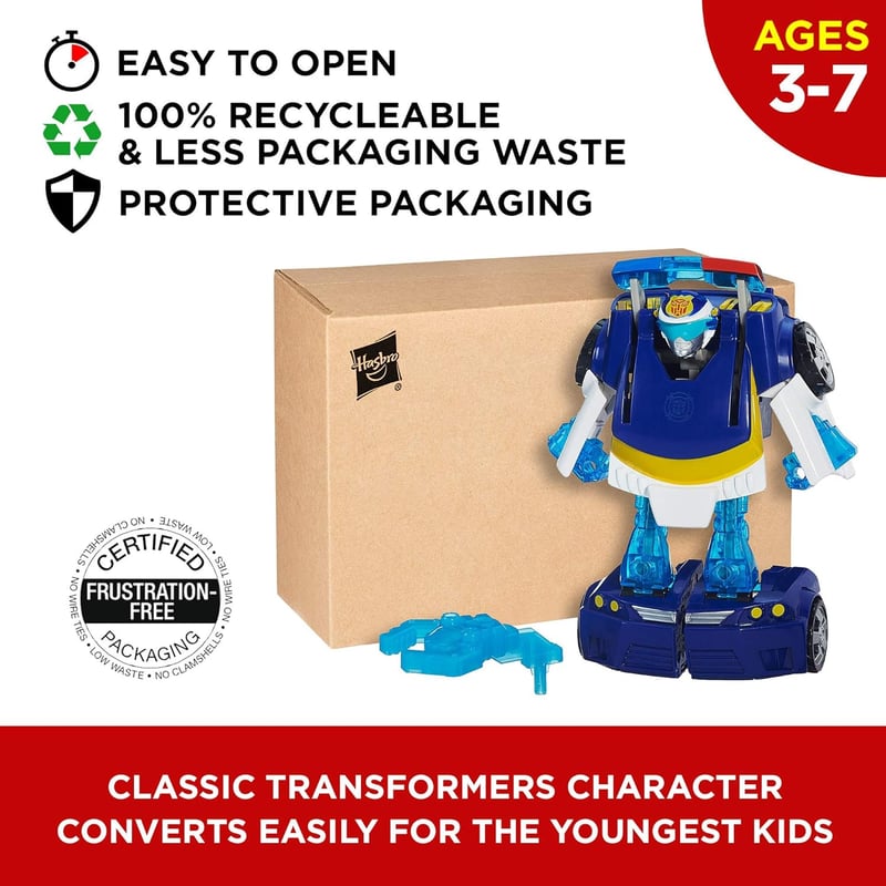 Rescue Bots Chase Police-Bot Action Figure for Ages 3-7