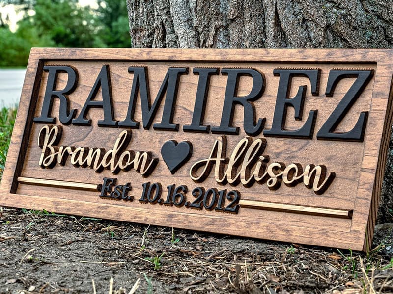 Personalized Established Last Name Sign | Bridal Shower Gift