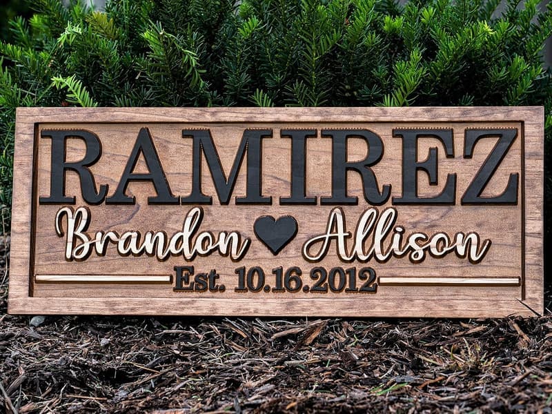 Personalized Established Last Name Sign | Bridal Shower Gift