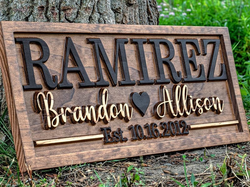 Personalized Established Last Name Sign | Bridal Shower Gift