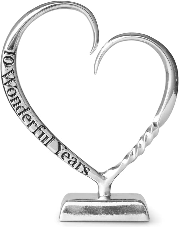 10th Anniversary Hand-Forged Tin Heart Art Keepsake