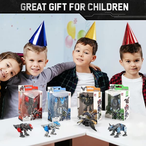 4-in-1 Transforming Robot Dinosaur STEM Toy for Kids