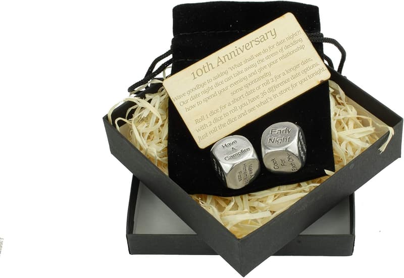 10th Anniversary Date Night Dice - 100% Pure Tin