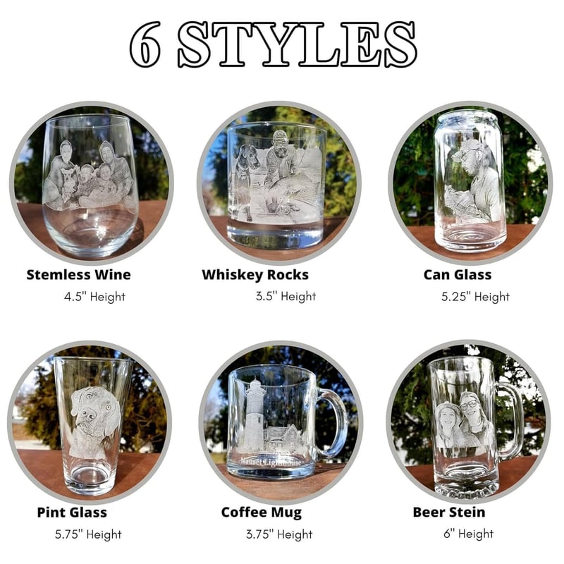 Personalized Photo Whiskey Glass for Dad - Engraved Gift