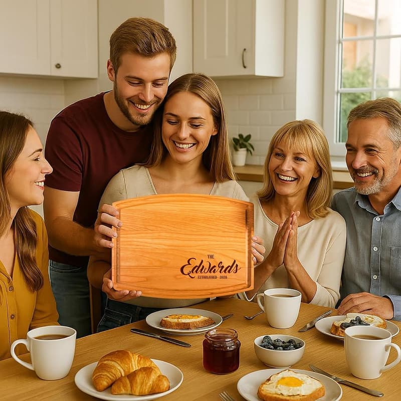 Custom Engraved Wood Cutting Board - Perfect Housewarming Gift
