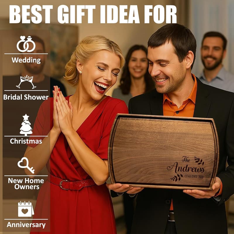 Custom Engraved Wood Cutting Board - Perfect Housewarming Gift