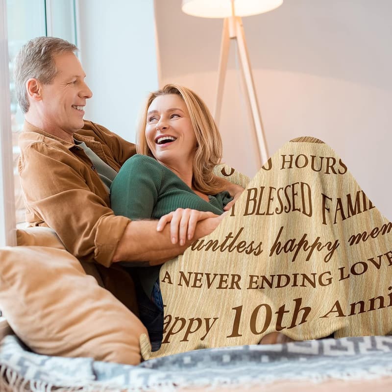10th Anniversary Blanket Gift for Couples, 60