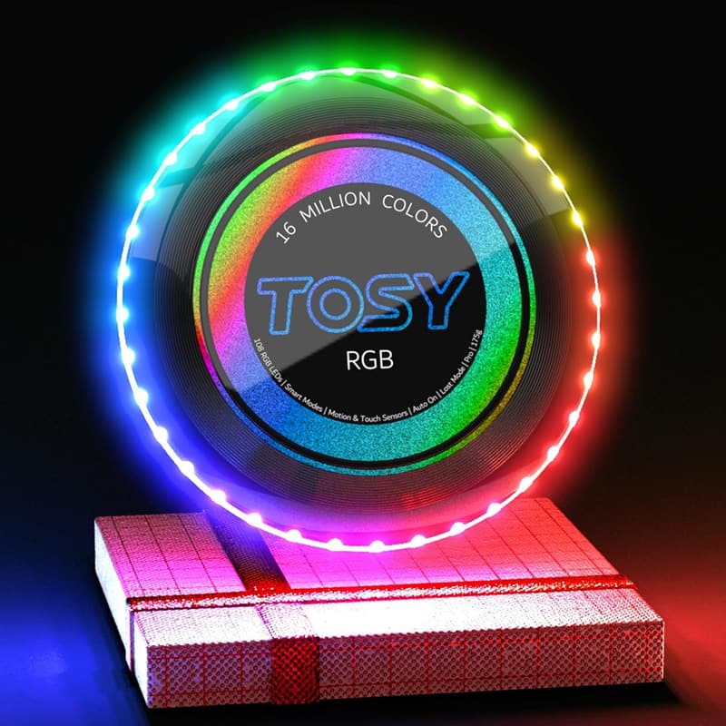 TOSY RGB Flying Disc - Rechargeable, Waterproof, 16 Million Colors
