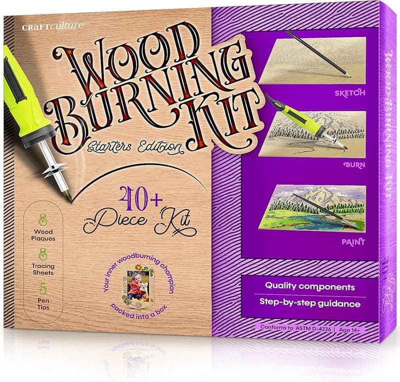 Wood Burning Kit for Kids - DIY Craft Gift for Birthdays