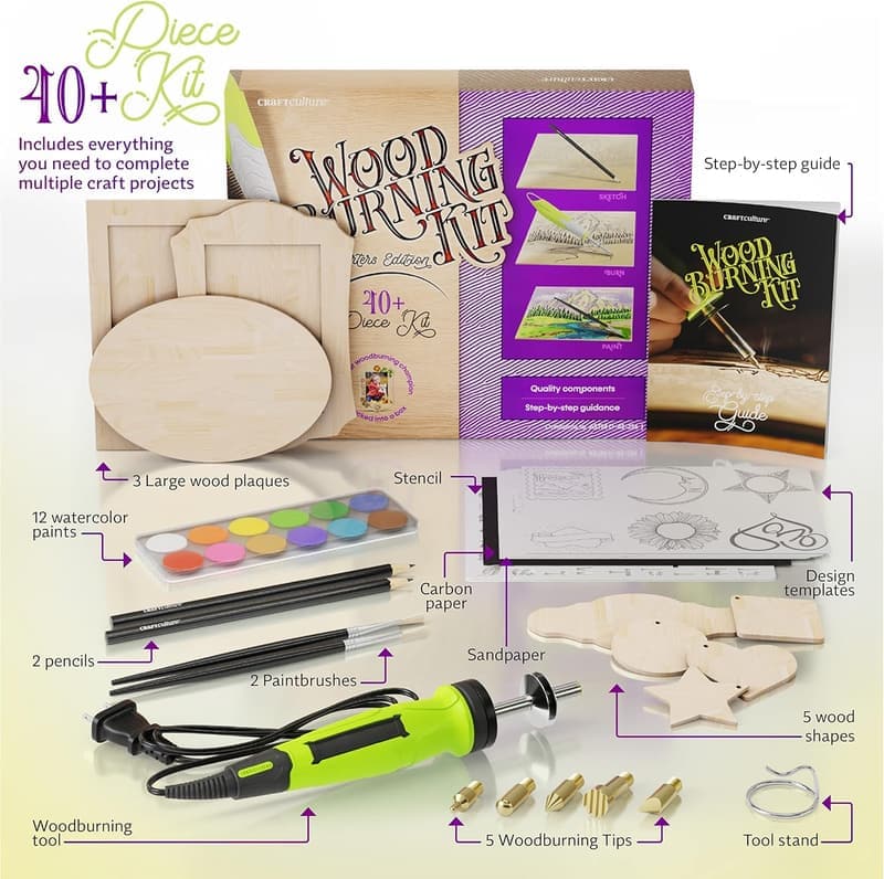 Wood Burning Kit for Kids - DIY Craft Gift for Birthdays