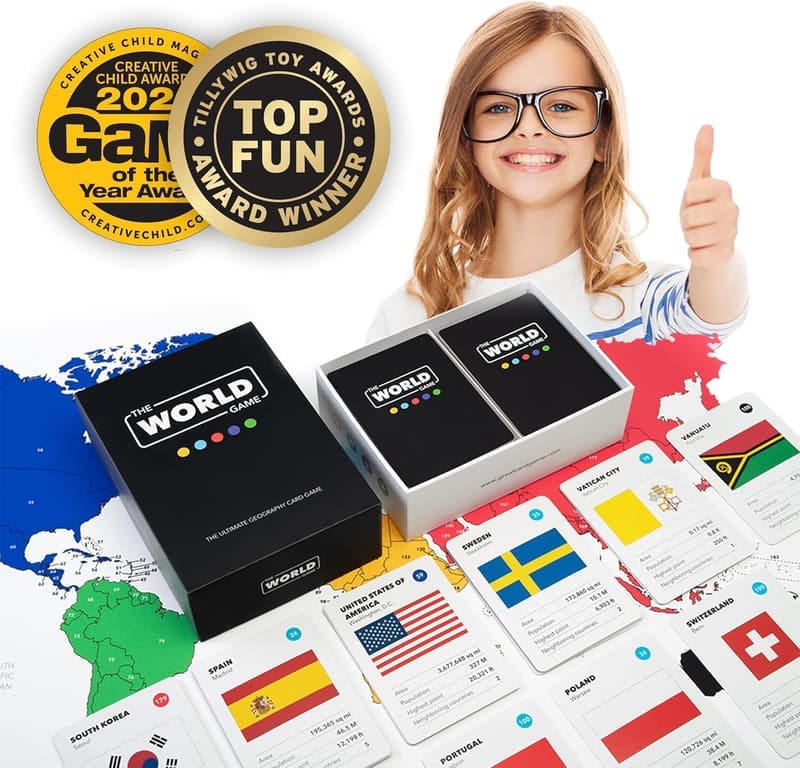 Geography Card Game for Kids & Teens - Educational Fun Gift