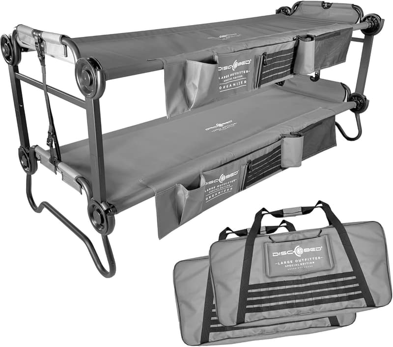 Portable Cam-O-Bunk Bed for 2 Adults - Gray Camping Cot