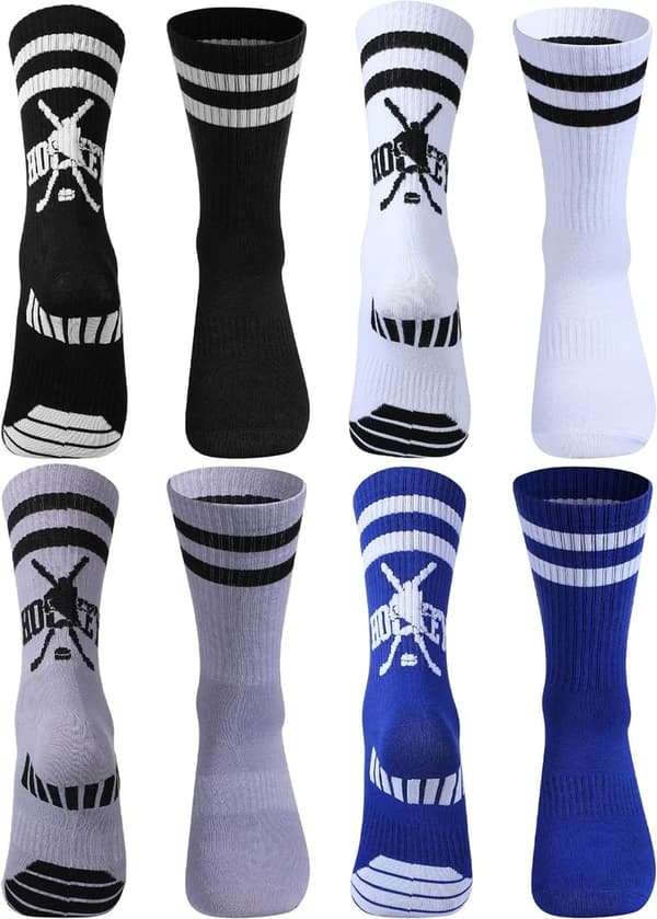 Men's Hockey Socks - 4 Pairs Gift for Hockey Players
