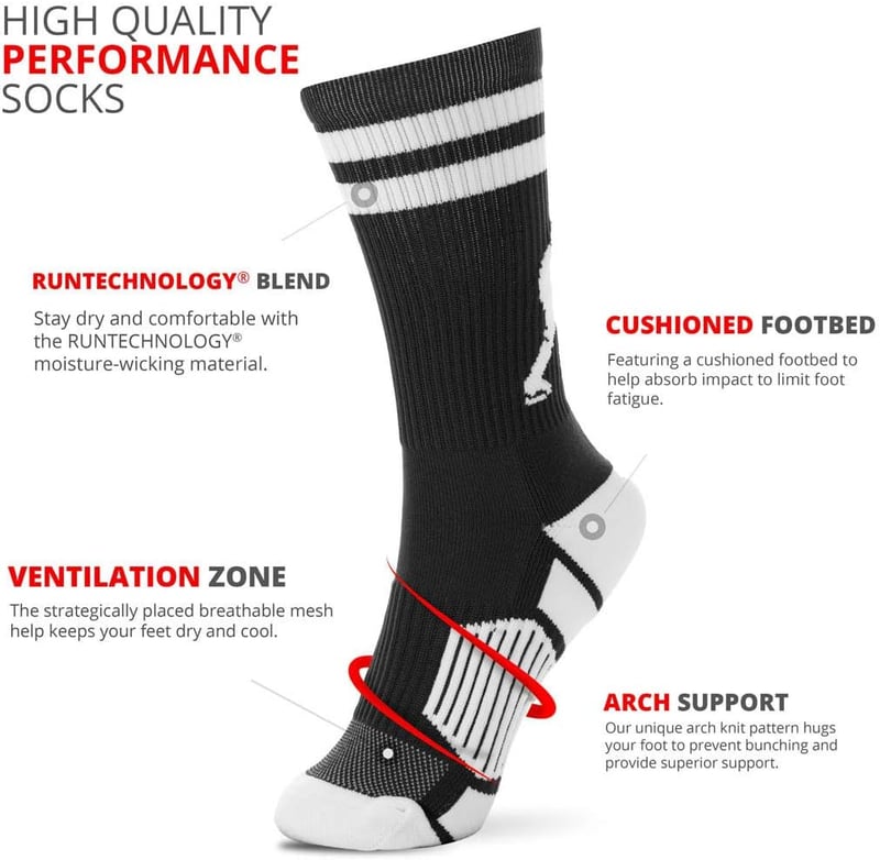 Hockey Performance Crew Socks - Youth & Adult - Mid-Calf