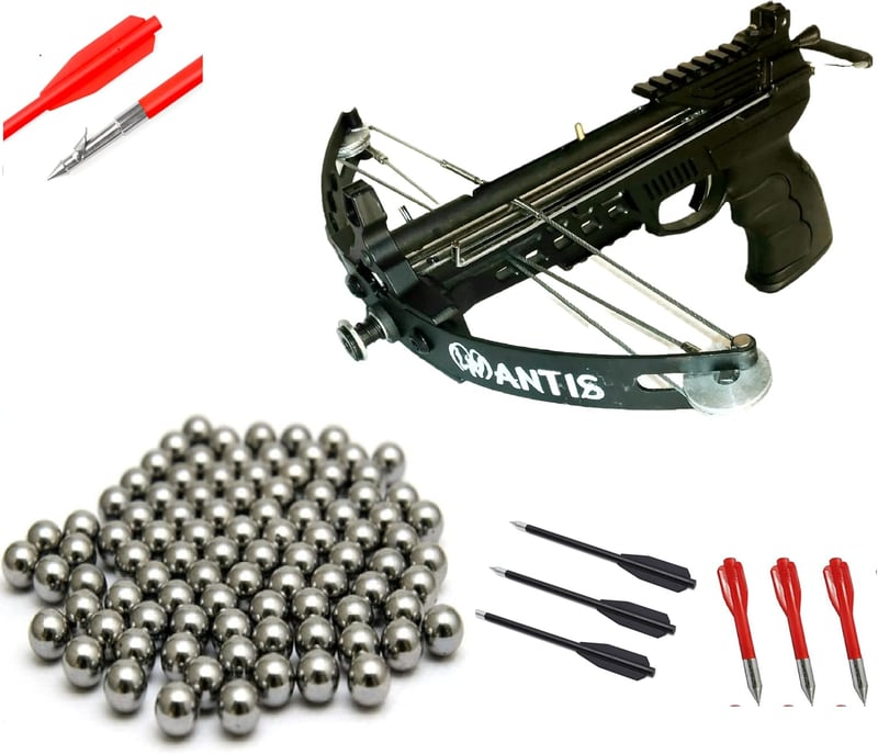60lbs Mantis Compound Pistol Crossbow with Fishing Spool