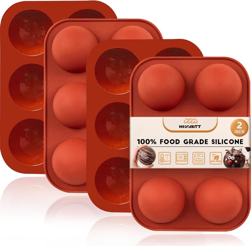Silicone Hot Chocolate Cocoa Bomb Molds - 4 Pack, 2 Inch