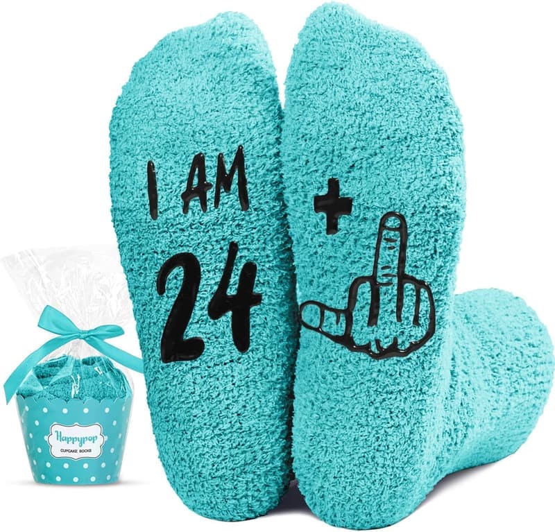 Birthday Socks for Women and Men, Ideal Gift for Ages 20-28