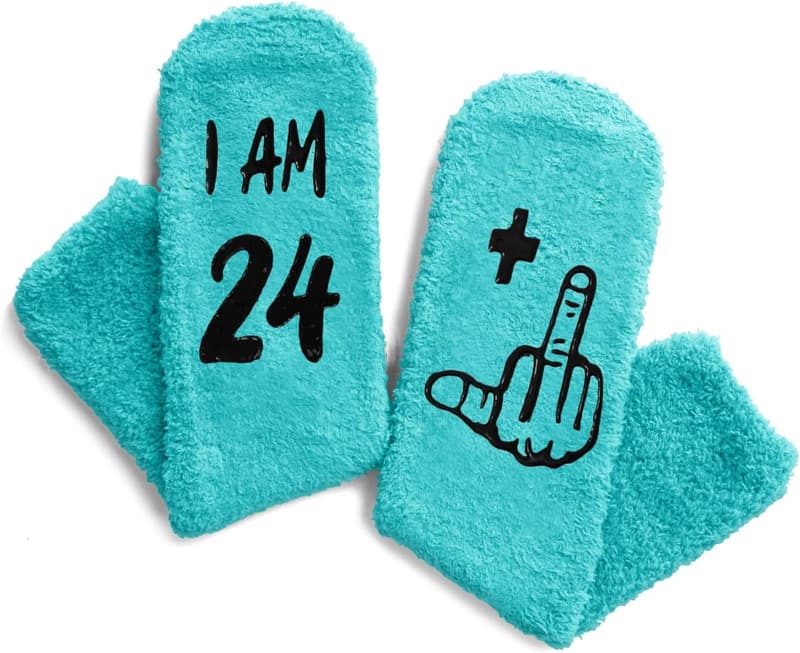 Birthday Socks for Women and Men, Ideal Gift for Ages 20-28