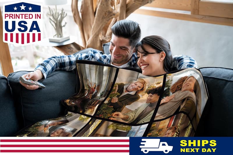 Personalized Photo Blanket for Family - 9 Photos