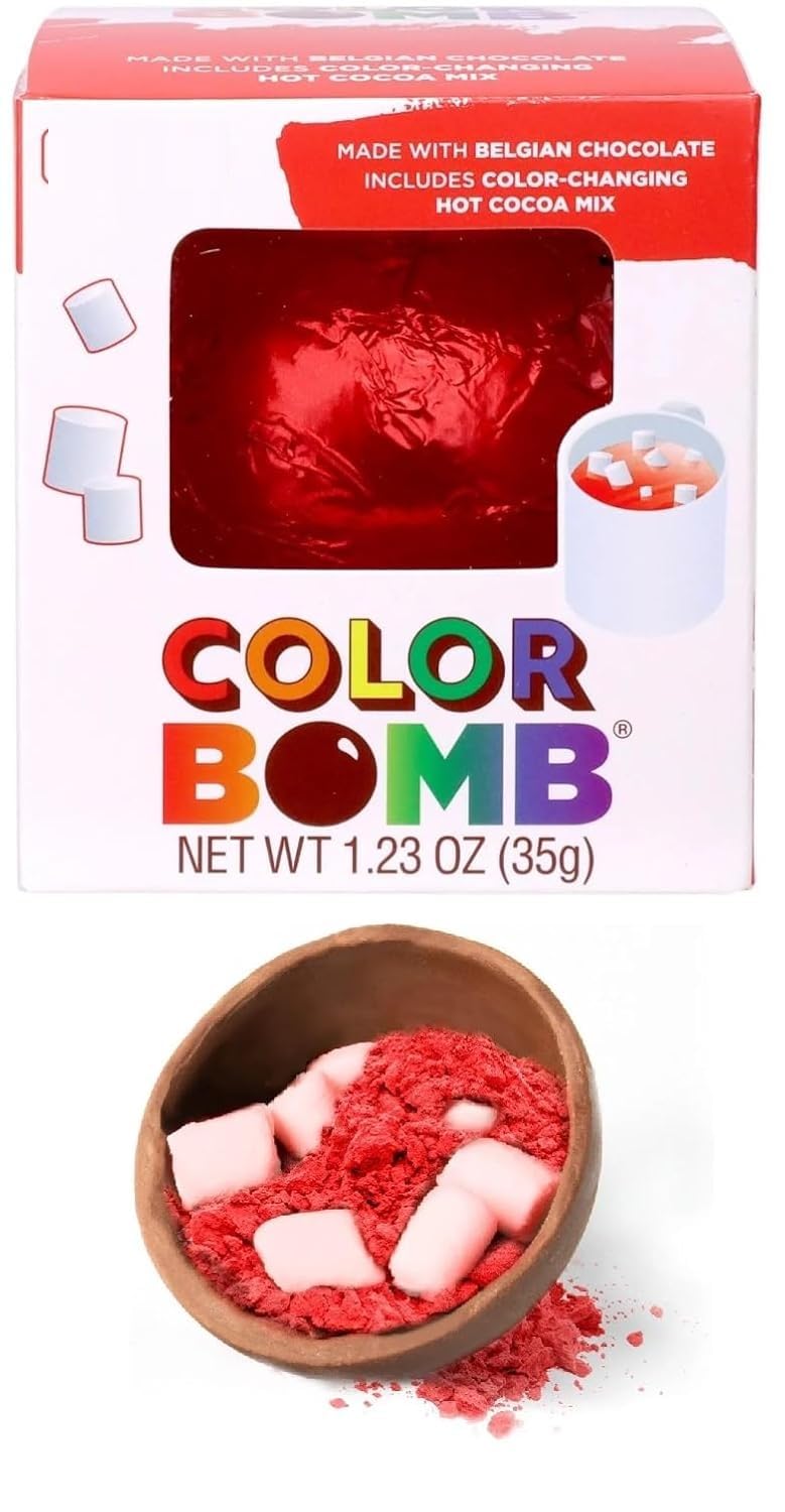 Colorful Cocoa Bombs with Mini Marshmallows - 4 Count