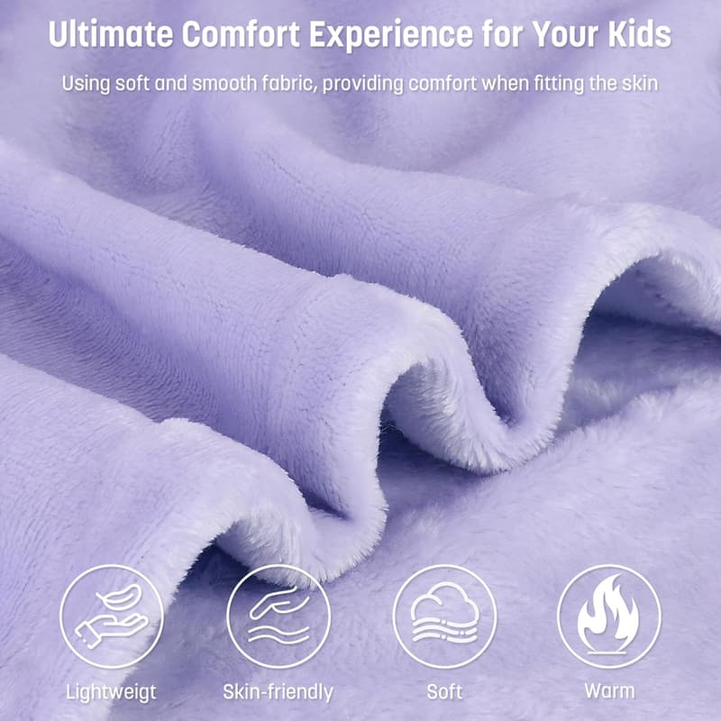 Kids' Wearable Fleece Hoodie Blanket - Lavender Gift