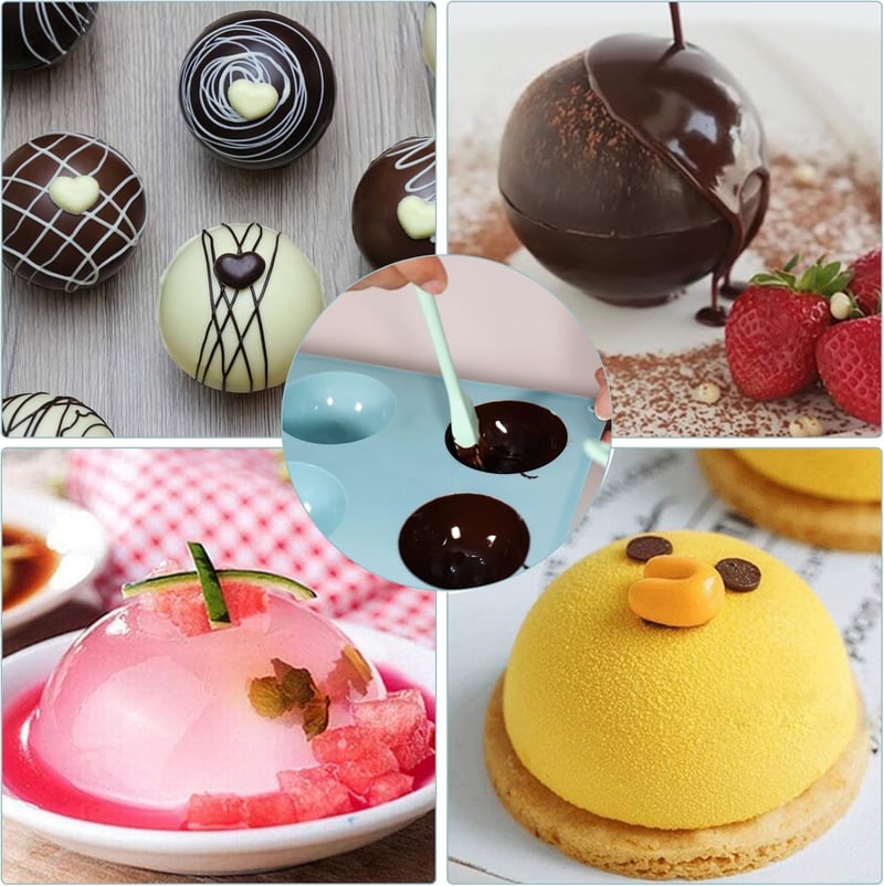Silicone Hot Chocolate Bomb Mold Set with Brush & Spatula