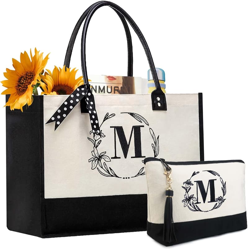 Personalized Women's Canvas Tote Bag - Mother's Day Gift
