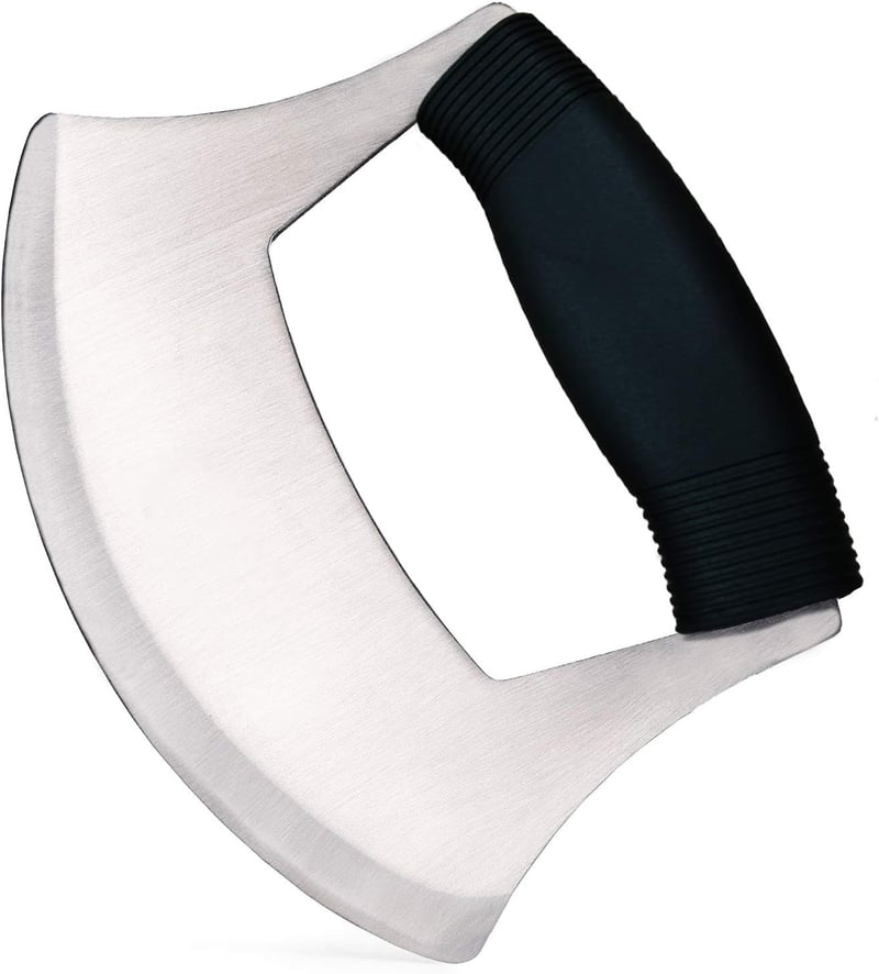 Razor Sharp Stainless Steel Ulu Knife with Ergonomic Handle