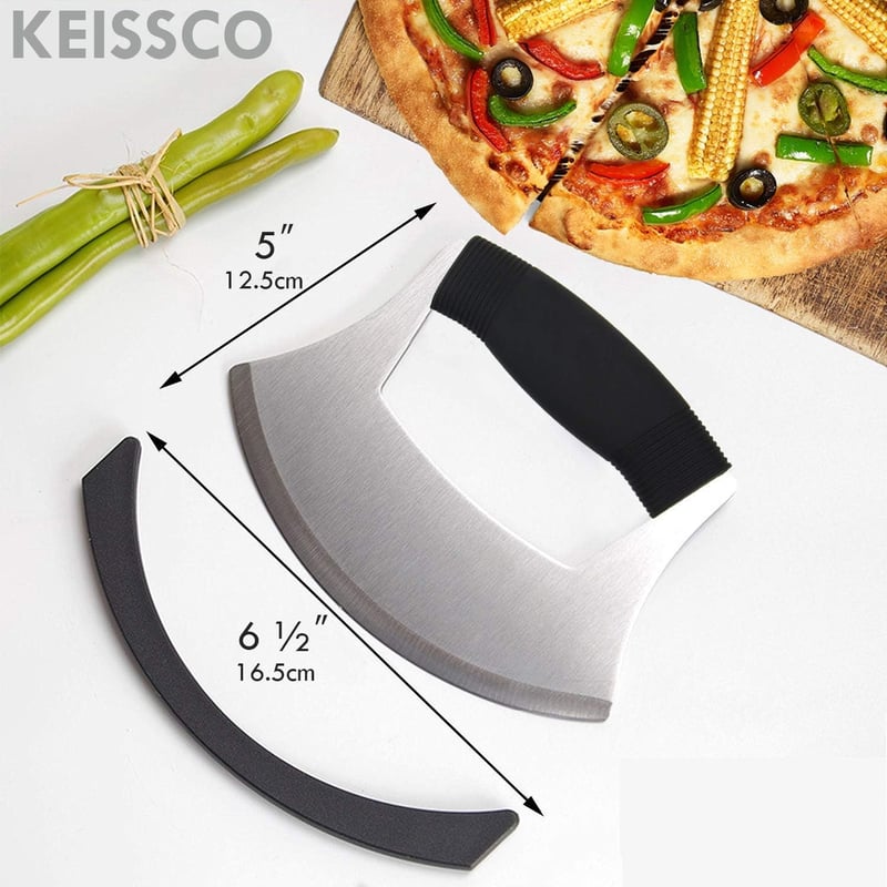 Razor Sharp Stainless Steel Ulu Knife with Ergonomic Handle