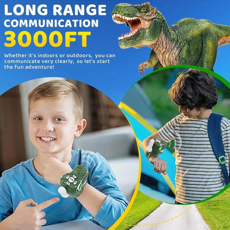 Dinosaur Walkie Talkies for Kids - 2 Pack Birthday Gift