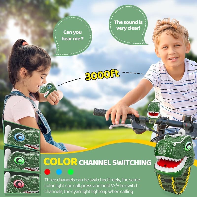Dinosaur Walkie Talkies for Kids - 2 Pack Birthday Gift
