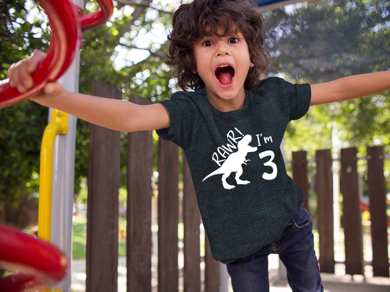 3rd Birthday Dinosaur T-Shirt for Boys - 