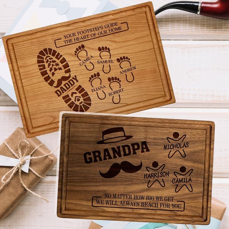 Custom Engraved Cutting Board for Dad - Father's Day Gift