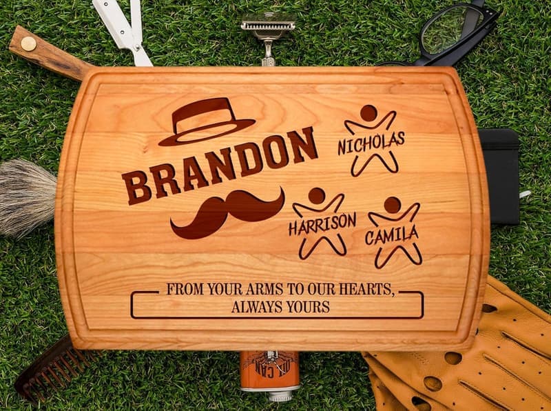 Custom Engraved Cutting Board for Dad - Father's Day Gift