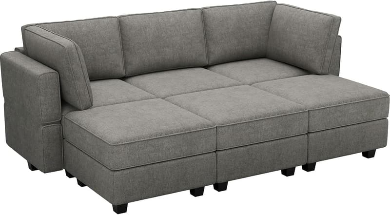 Light Grey Convertible Sectional Sleeper Sofa