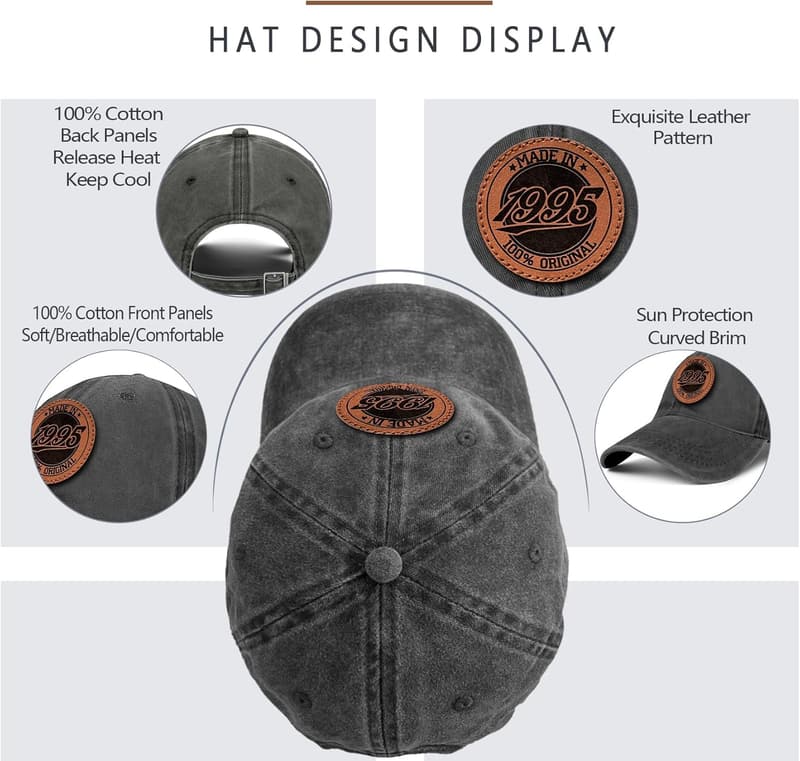 30th Birthday Vintage Baseball Cap for Men and Women
