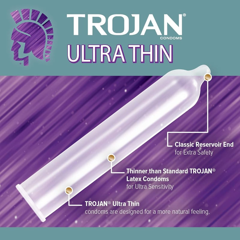 Trojan Ultra Thin Spermicidal Condoms, 12 Count