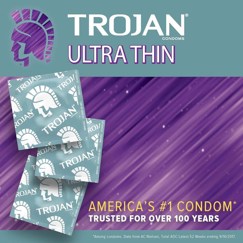 Trojan Ultra Thin Spermicidal Condoms, 12 Count