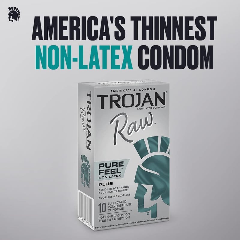 Trojan Raw Non-Latex Lubricated Condoms - 10 Count