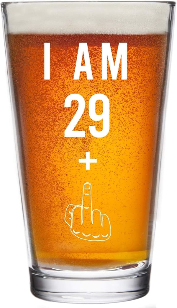 Funny 30th Birthday Pint Glass for Men and Women - 16 oz