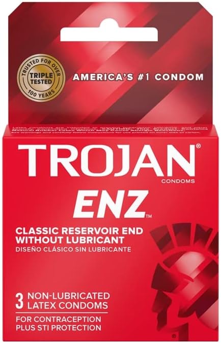 Non-Lubricated Latex Condoms - 3 Count, Pack of 2
