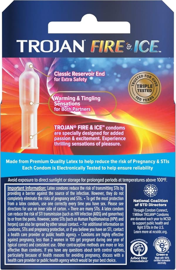 Trojan Fire & Ice Condoms - 3 Pack