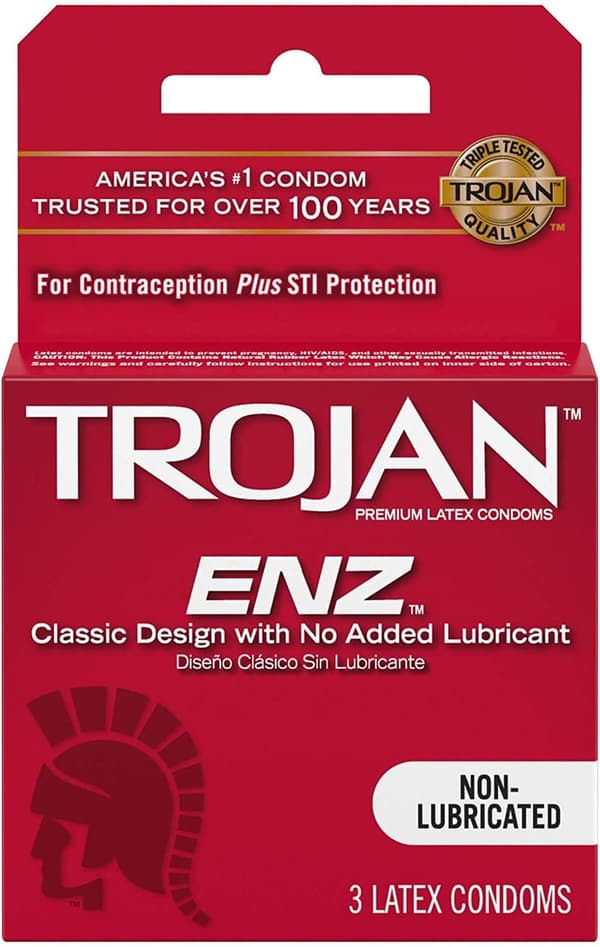 Trojans Non-Lubricated Condoms - 3 Count Pack