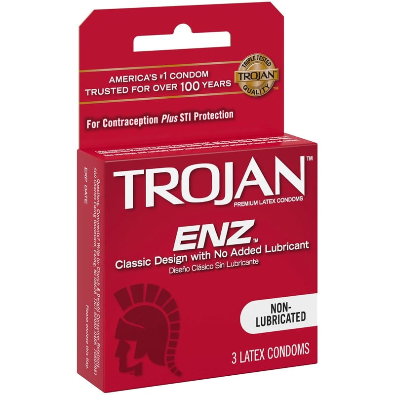 Trojans Non-Lubricated Condoms - 3 Count Pack