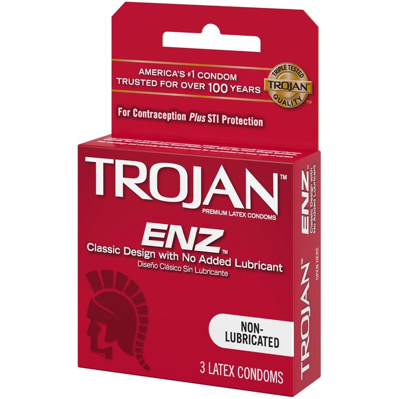 Trojans Non-Lubricated Condoms - 3 Count Pack