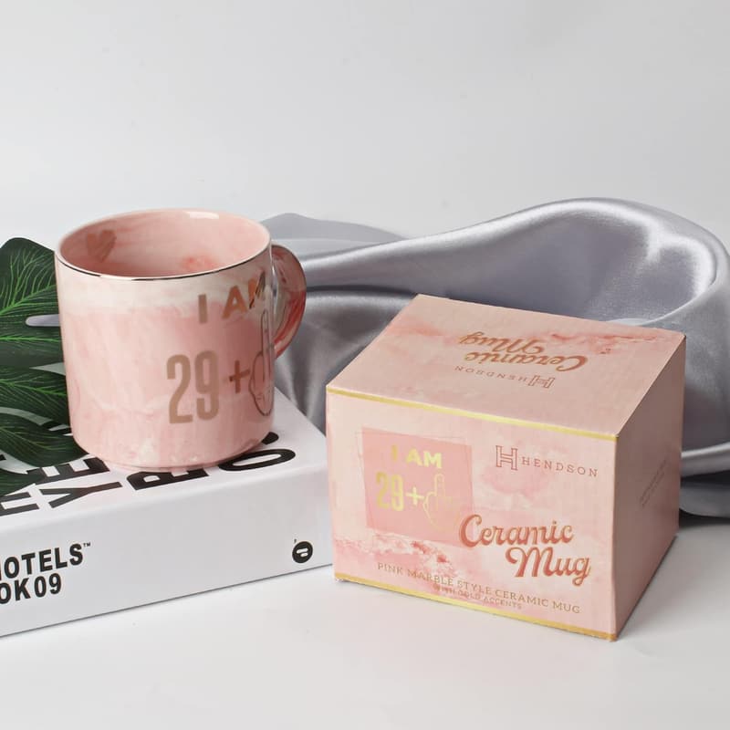 30th Birthday Gifts for Women - Funny Pink Marble Coffee Mug